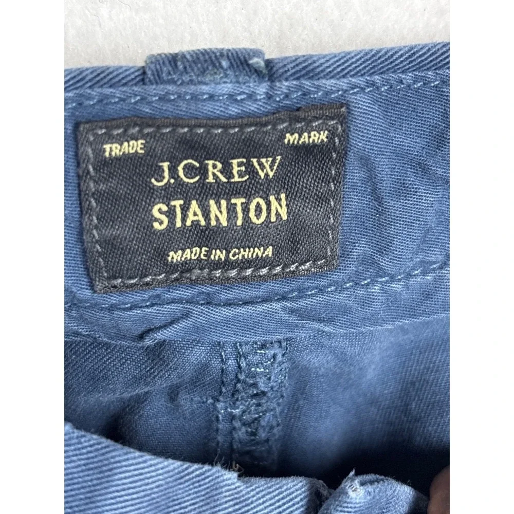 J Crew Stanton Shorts Navy Blue Chino Flat Front Mens Size 36‎